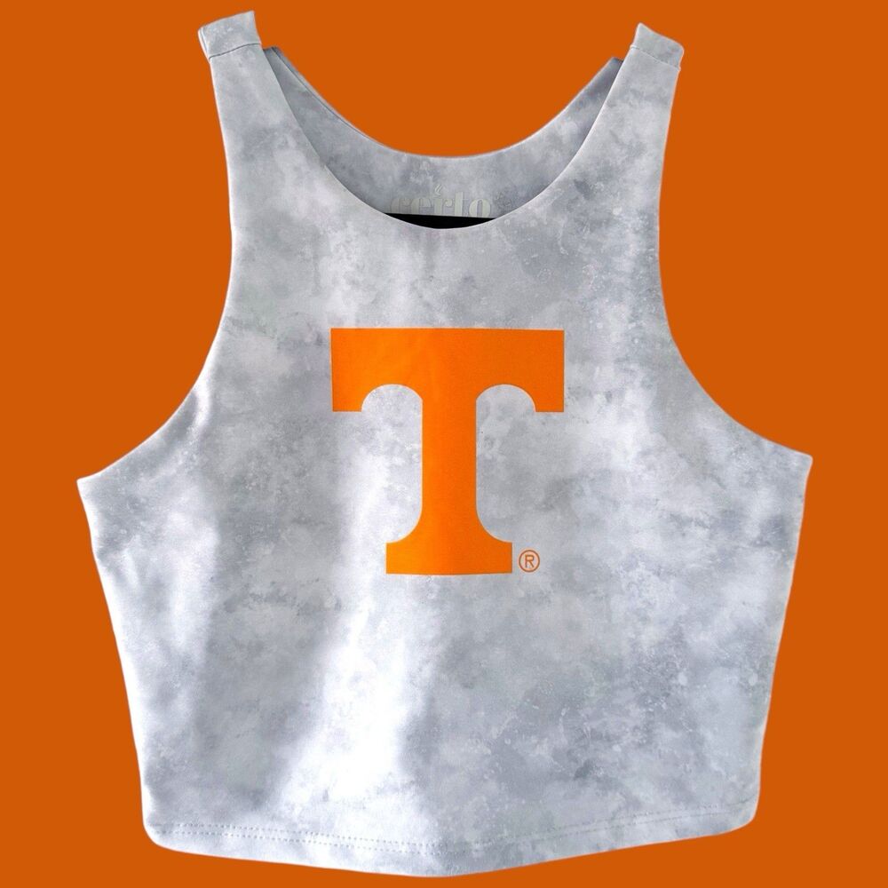 Tennessee Volunteers Vols Sports Bra Women Small Gray Tie Dye Crop Tank Certo S
